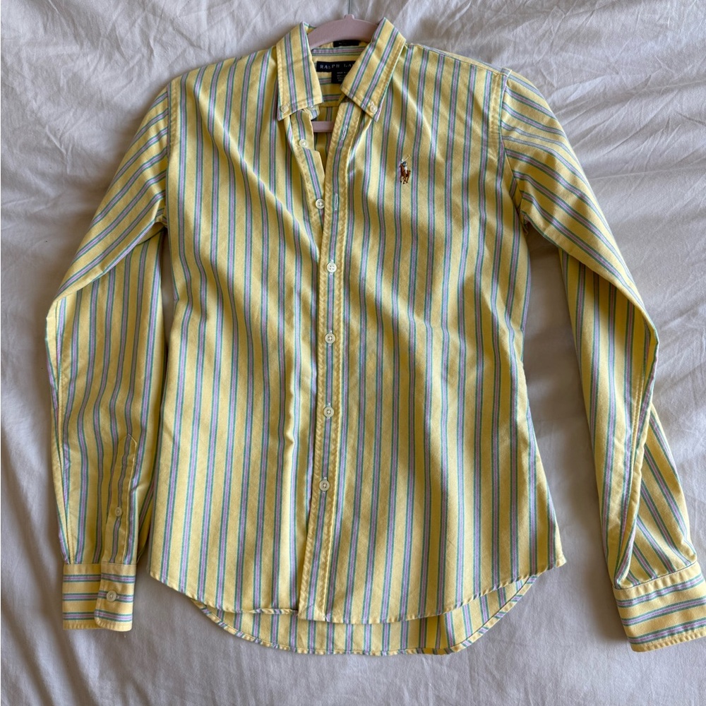 Ralph Lauren Yellow and Blue Striped Shirt
